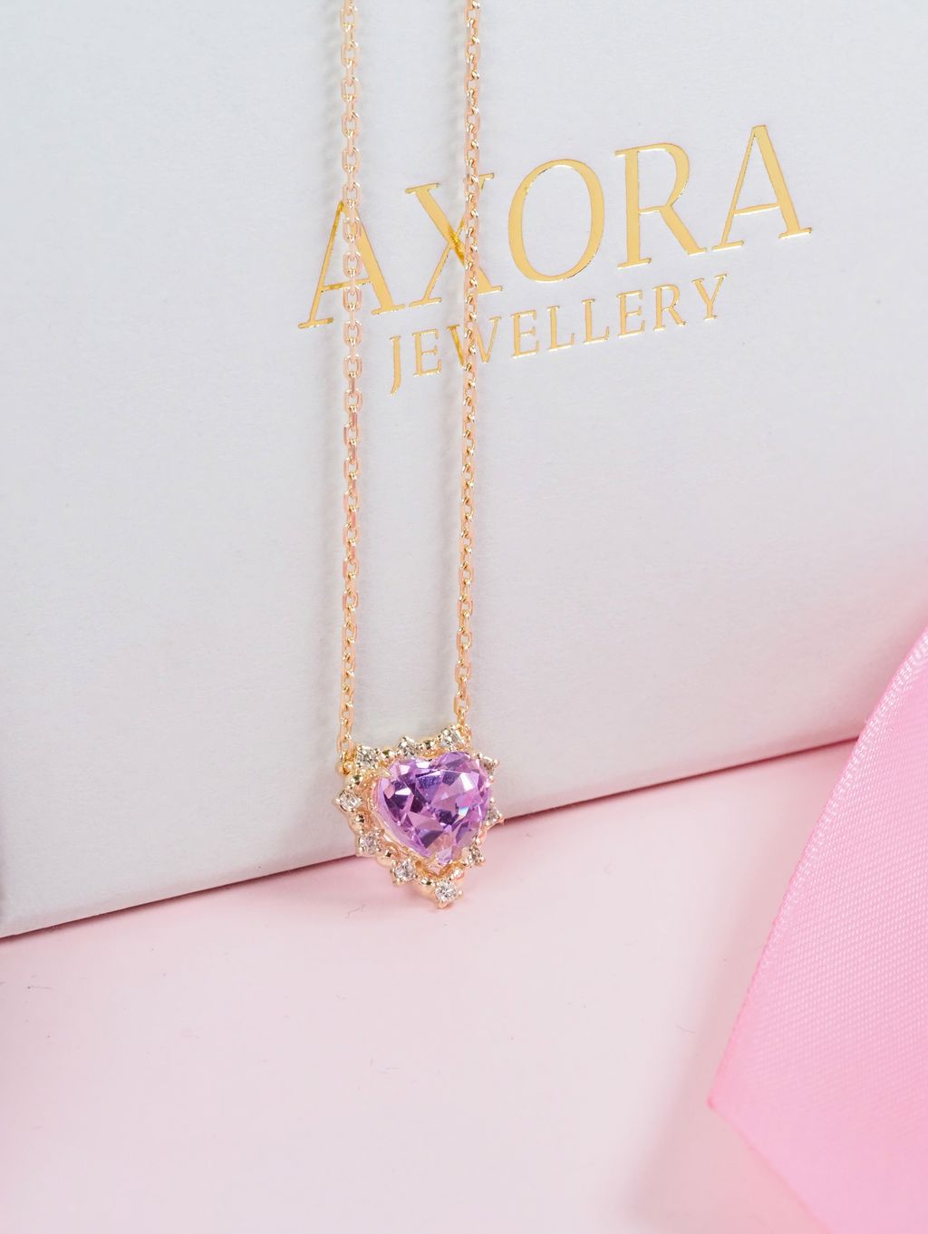 Axora Jewellery Amore Kinzite 9K gold necklace real image