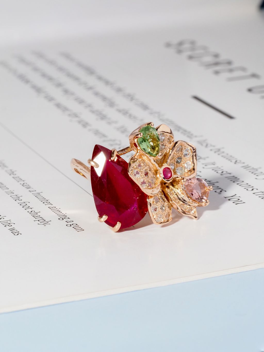 Axora Ruby Dew ring compose side