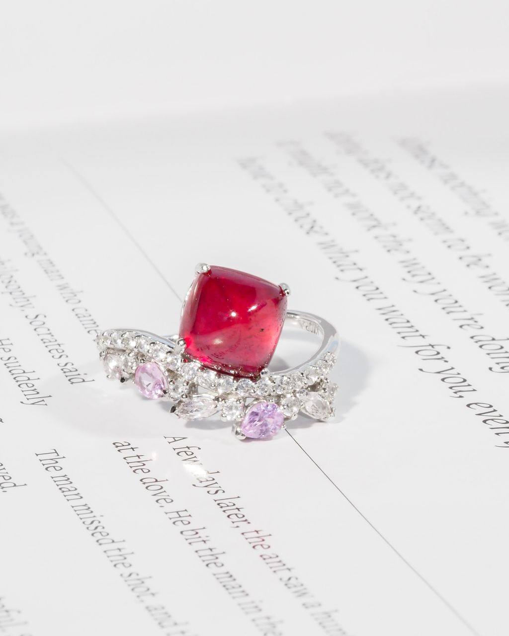 AXORA Galaxy sugarloaf ruby ring compose shot