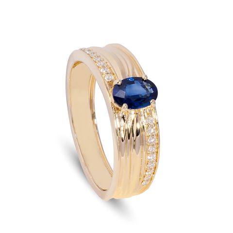 Blue Sapphire man ring
