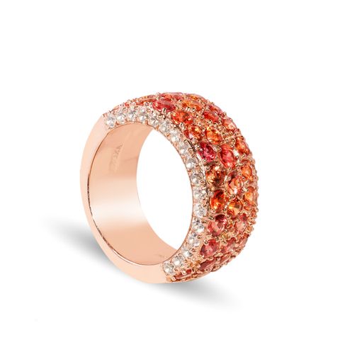 Orange sapphire pave