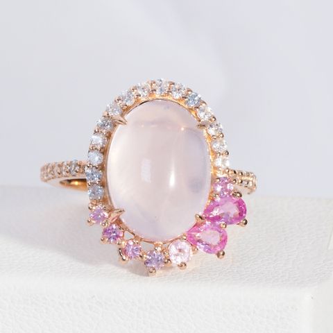 Rose Quart ring axora jewellery front