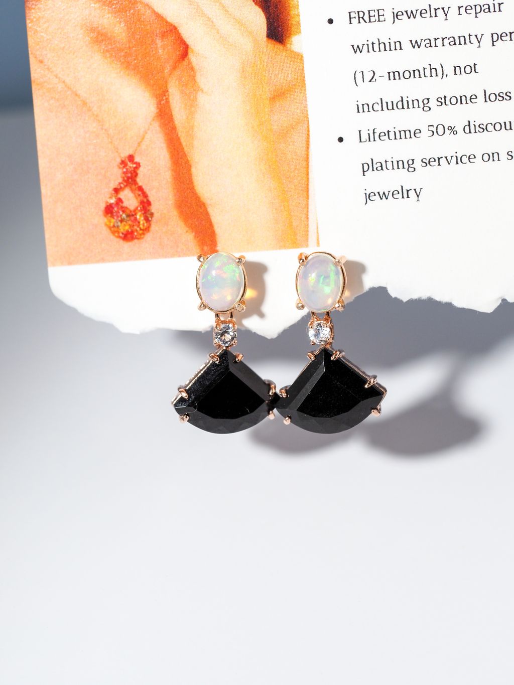 Onyx drop earrings