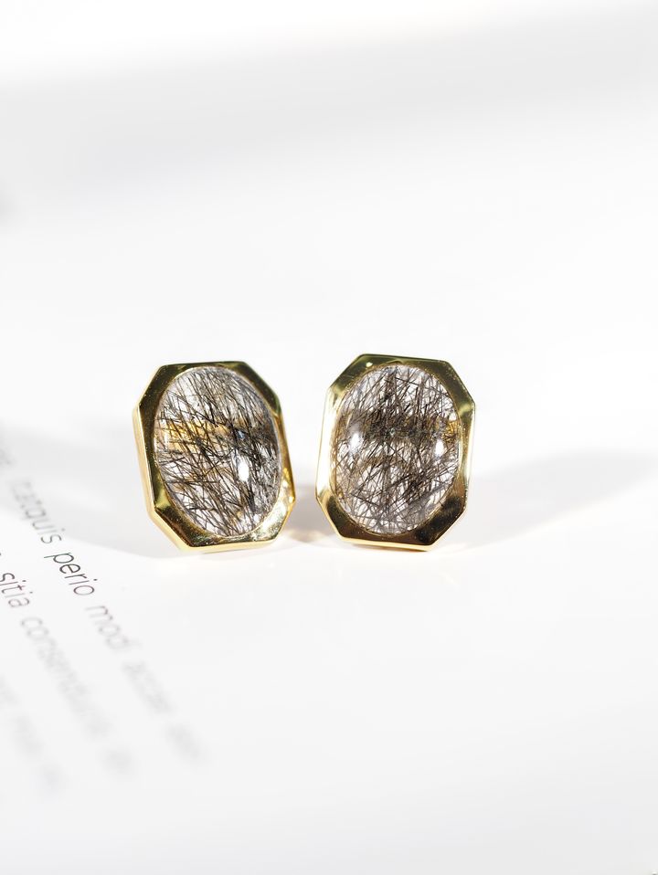Black Rutilated Quartz  earrings