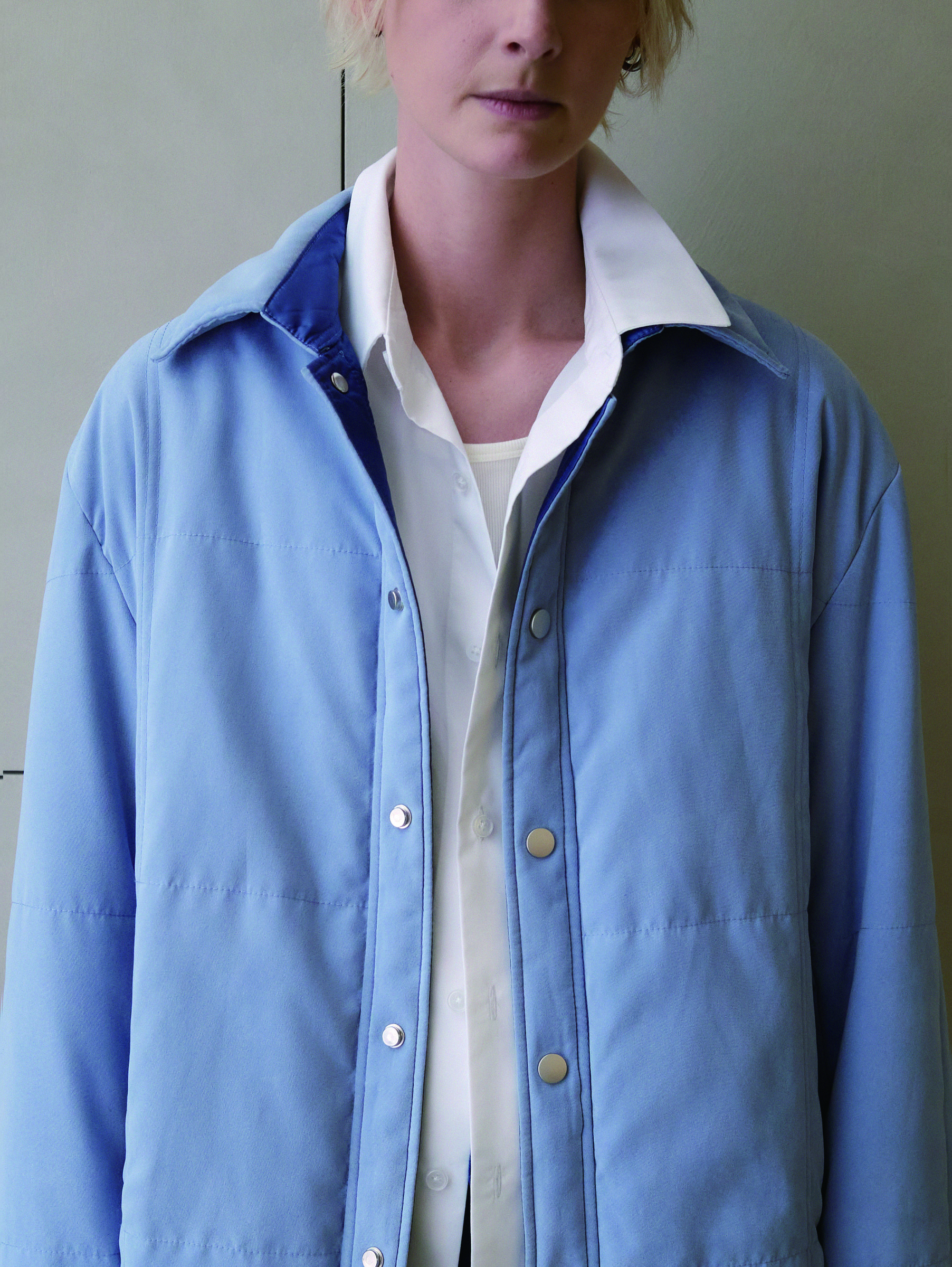 Sky Blue Reversible Quilted Jacket
