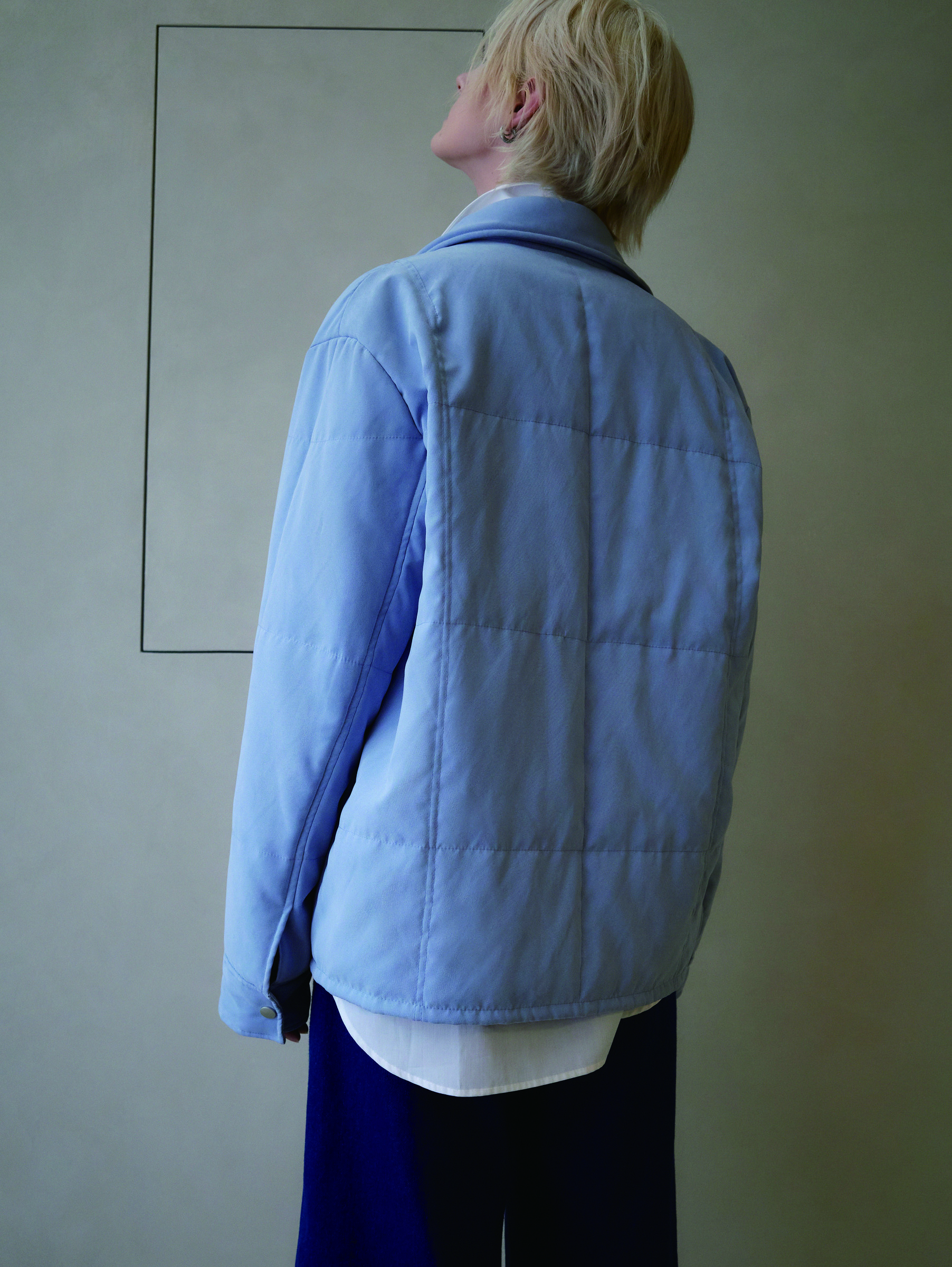 Sky Blue Reversible Quilted Jacket