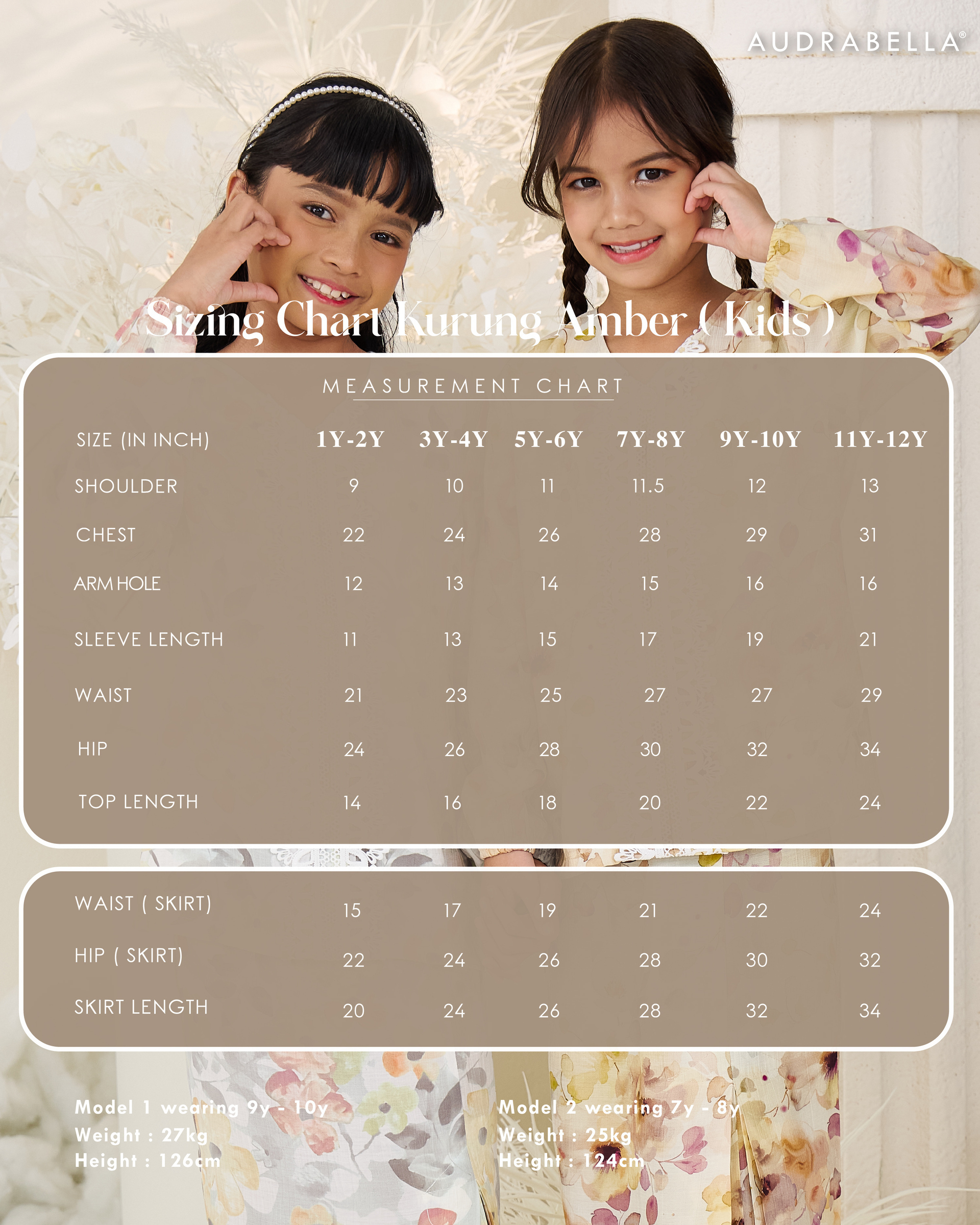 SIZE CHART AMBER KIDS 2026-03