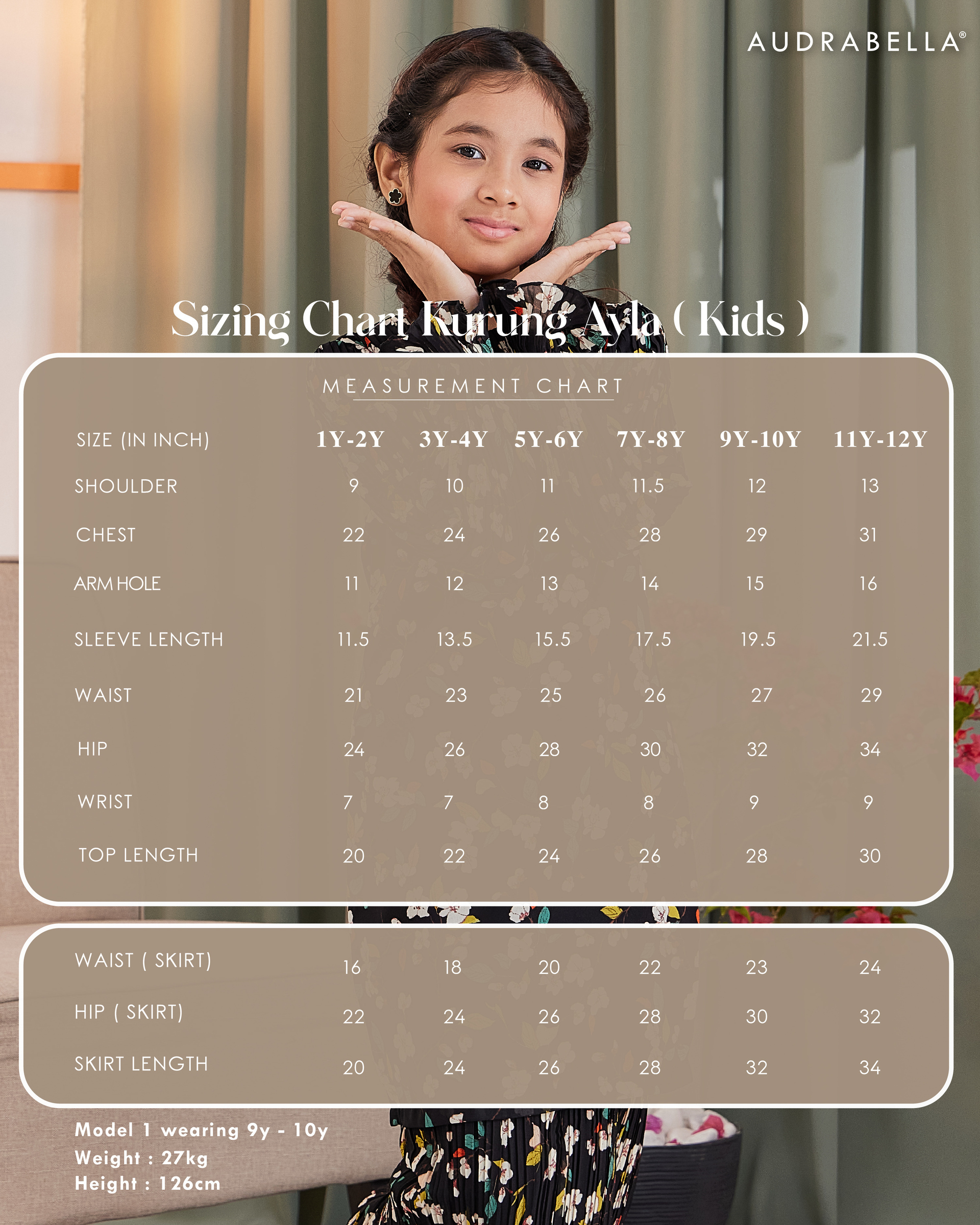 SAIZ CHART KIDS AYLA