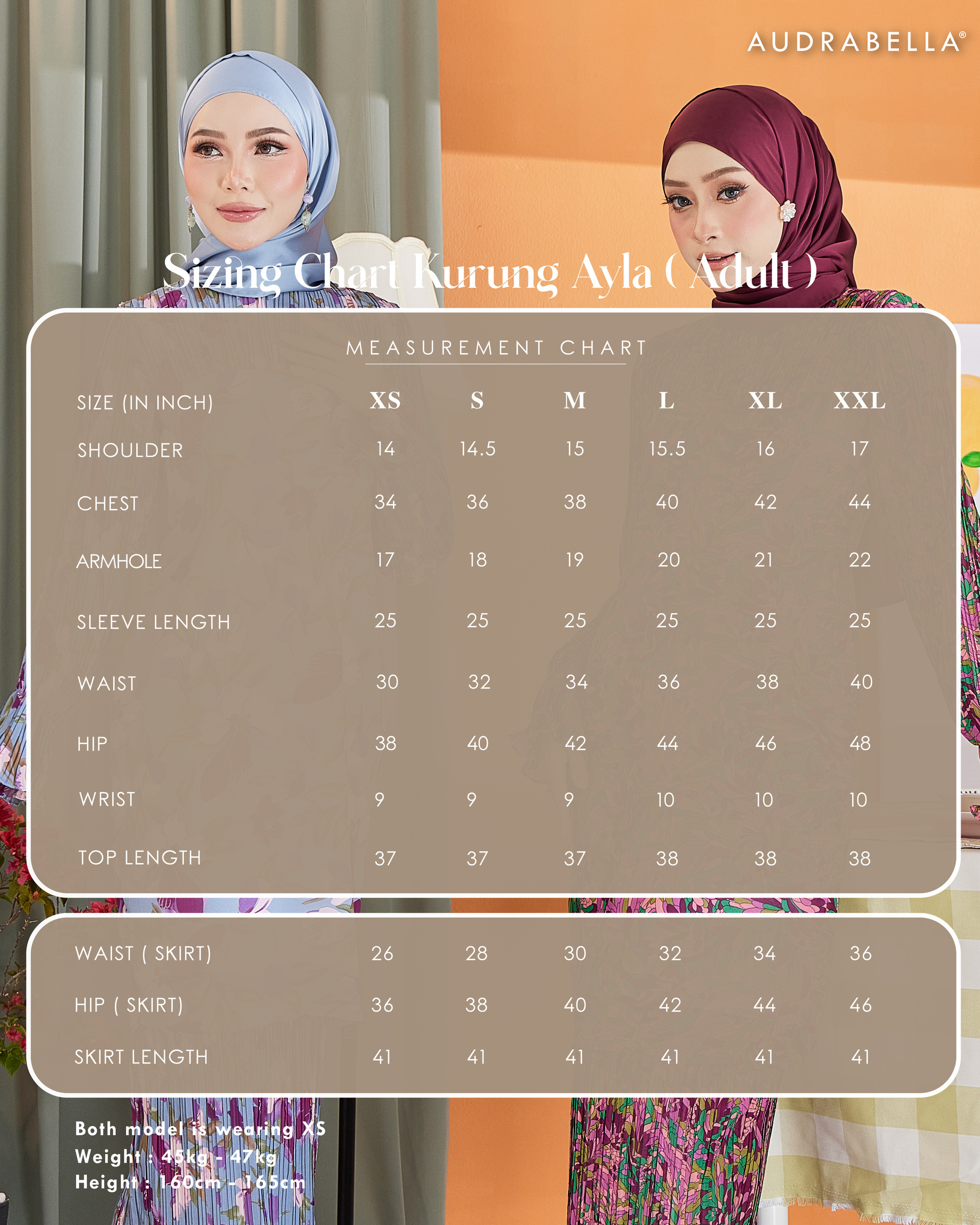 SAIZ CHART ADULT AYLA