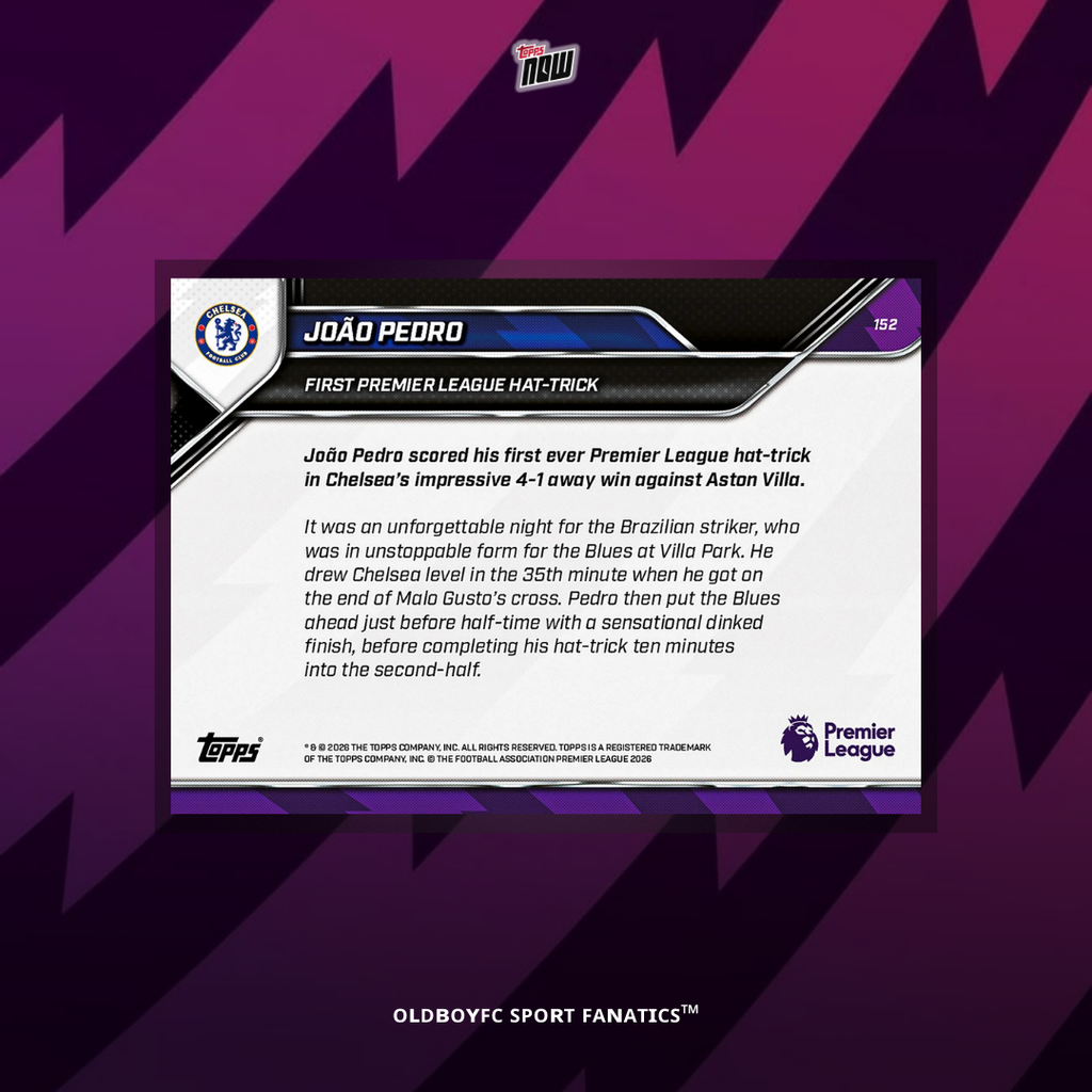 Topps Now João Pedro 25/26 英超 球星卡 背面圖