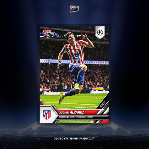 Topps Now Julián Álvarez 2025 UCL 球星卡 正面圖