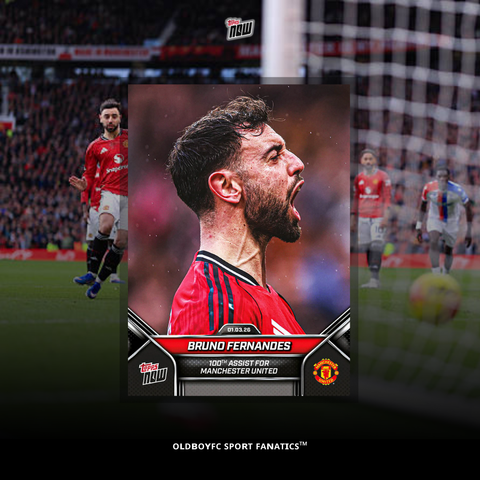 Topps Now Bruno Fernandes 2026 Manchester United 球星卡 正面圖