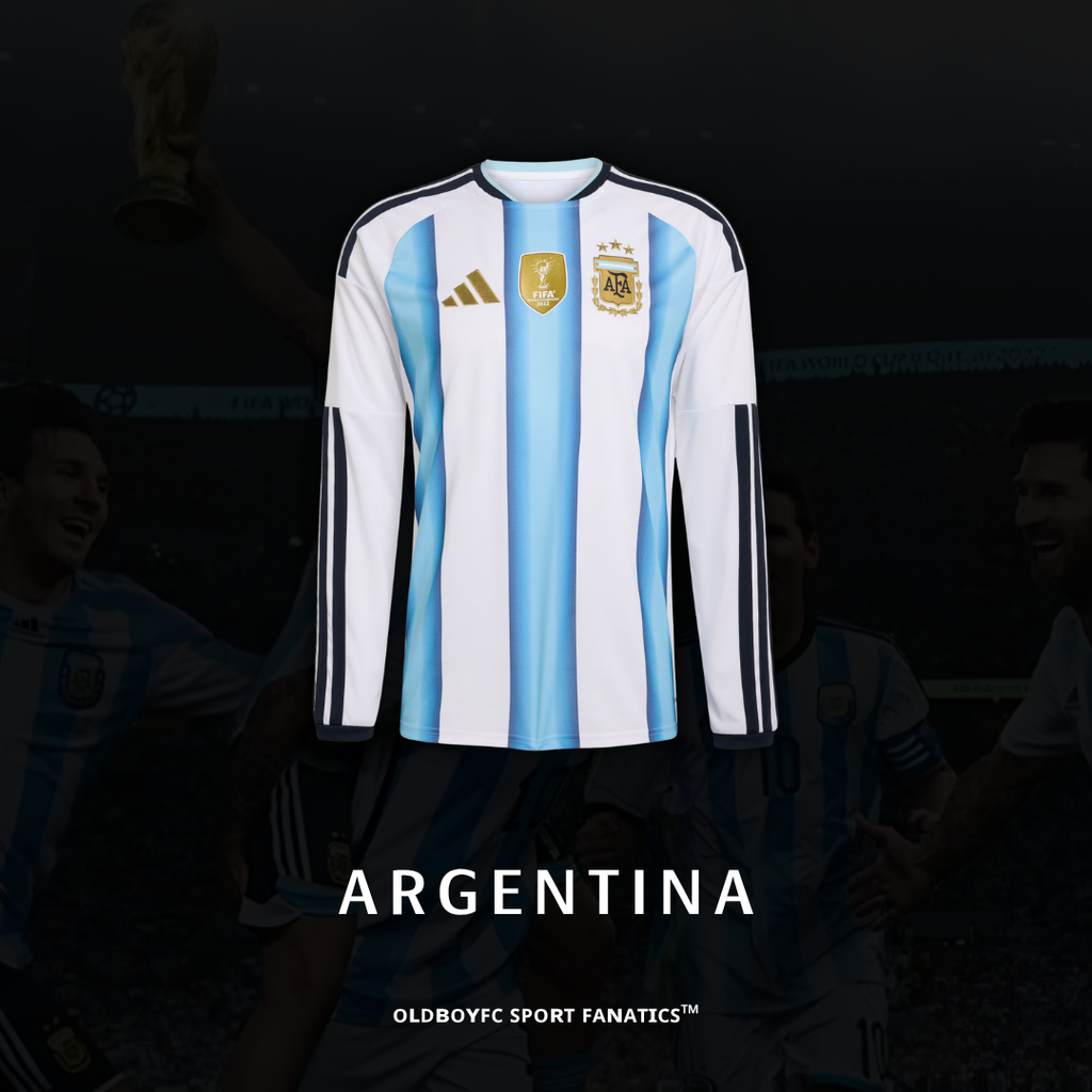 【球迷版】阿根廷 2026 世界盃主場長袖球迷版 足球球衣