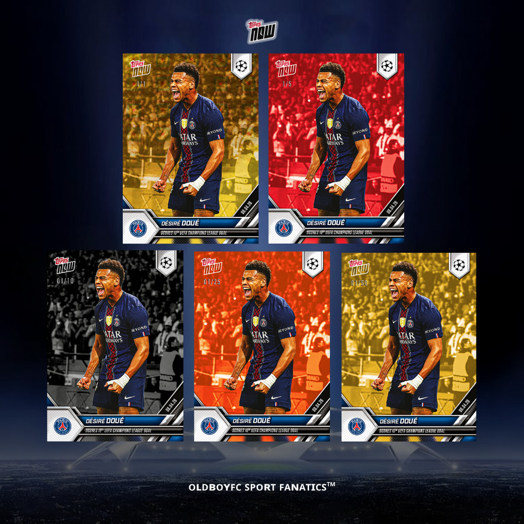 Topps Now Désiré Doué 25/26 UCL 球星卡 帶編卡圖