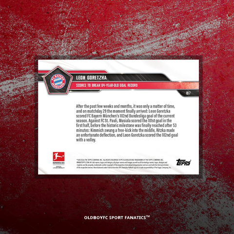 Topps Now Leon Goretzka 25/26 德甲 球星卡 背面圖