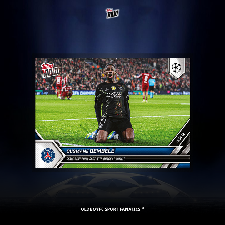 Topps Now Dembélé 2025-26 歐冠 球星卡 正面圖