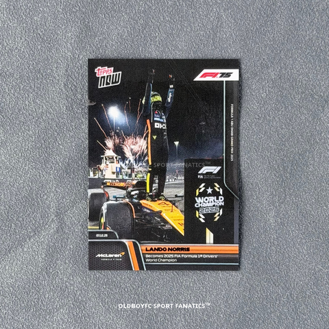 Lando Norris 2025 F1 阿布達比大獎賽 世界冠軍 Topps Now 卡片正面