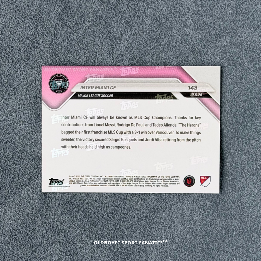 Inter Miami CF Topps Now #143 卡片背面資訊