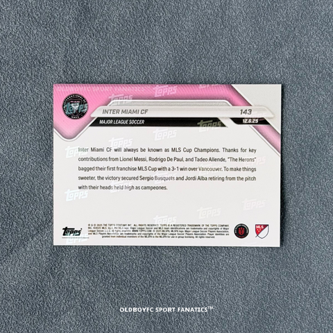 Inter Miami CF Topps Now #143 卡片背面資訊
