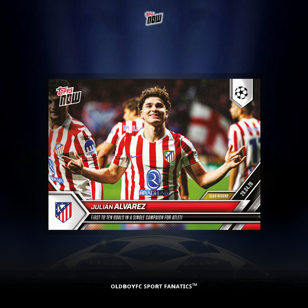 Topps Now Julián Álvarez 25/26 UCL 球星卡 正面圖