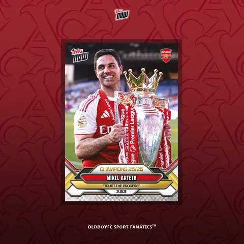 Topps Now Mikel Arteta 25/26 阿森納 球星卡 正面圖