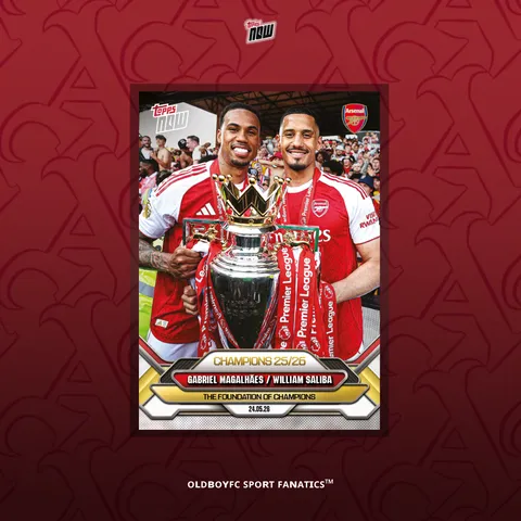 Topps Now Gabriel Magalhães William Saliba 25/26 阿森納 球星卡 正面圖