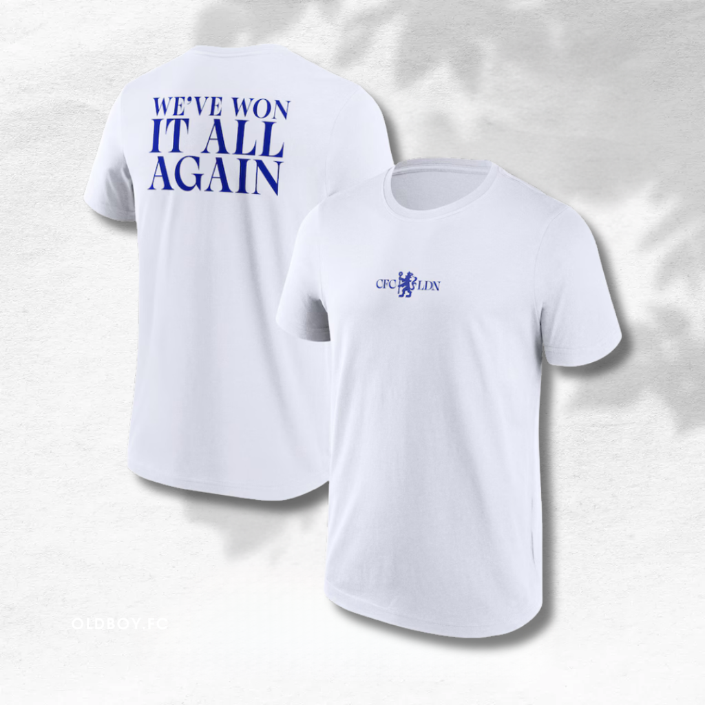 切爾西 We've Won It All Again T 恤 白色 正背面圖