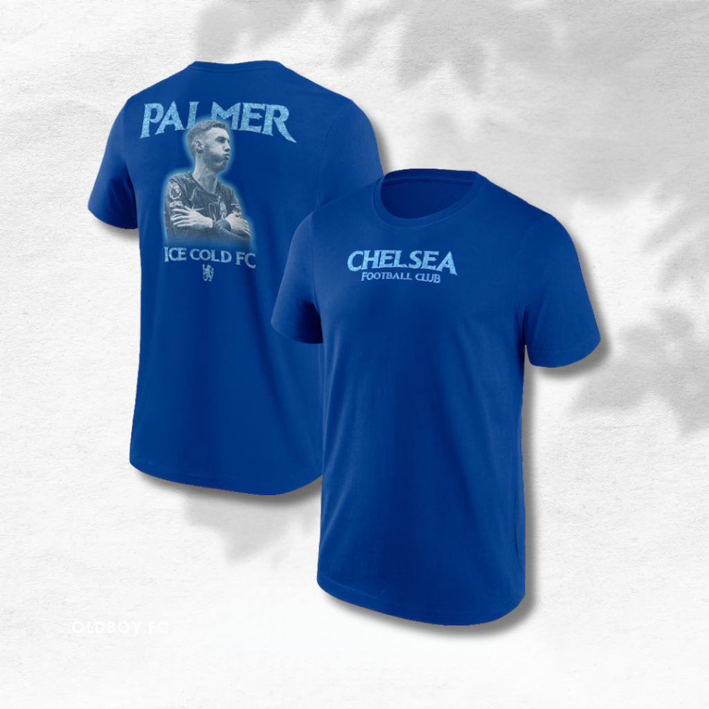 切爾西 Cole Palmer 圖案 T 恤 藍色 正背面圖