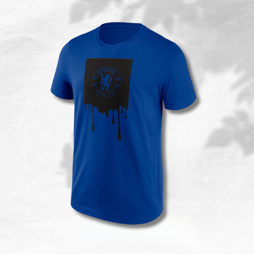 切爾西 Liquify 圖案 T 恤 藍色 正面圖