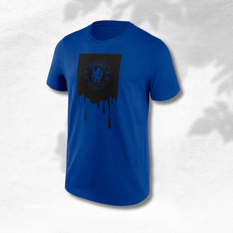 切爾西 Liquify 圖案 T 恤 藍色 正面圖