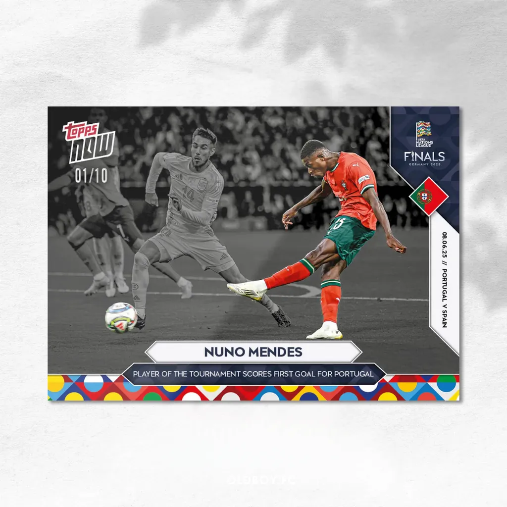 Topps Now Nuno Mendes 2025 歐國聯 球星卡 1/10