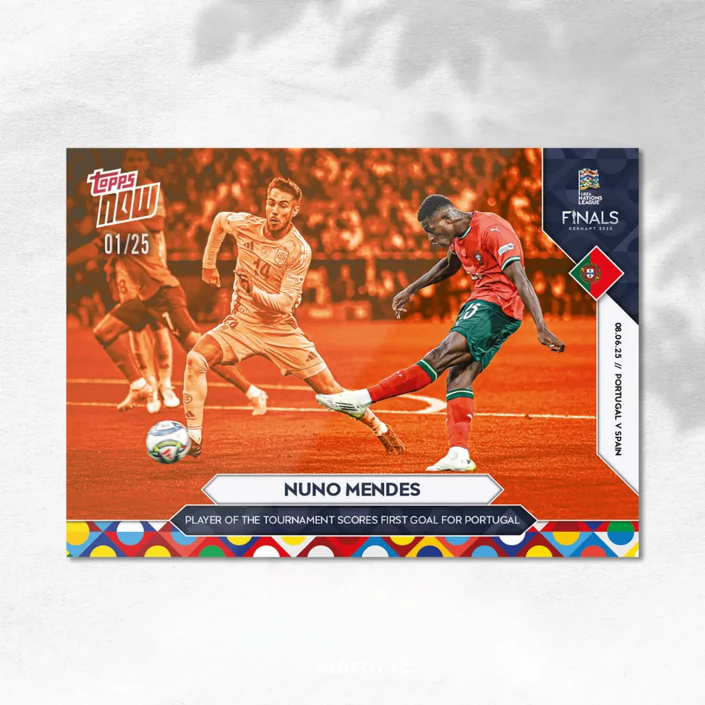 Topps Now Nuno Mendes 2025 歐國聯 球星卡 1/25