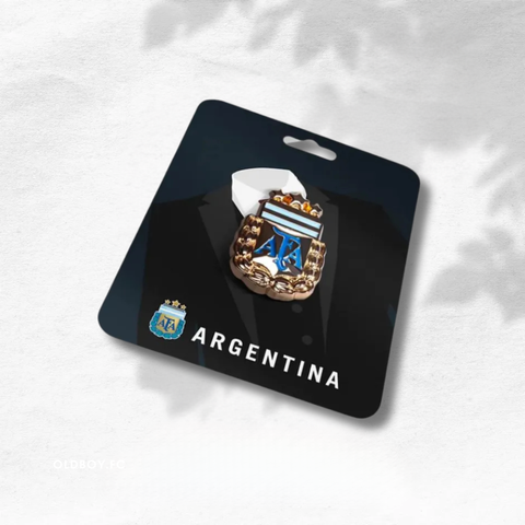 阿根廷國家隊 三星迷你隊徽胸針徽章 背面圖