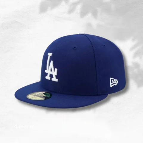 道奇 New Era 59FIFTY 藍白色合身帽 正面圖