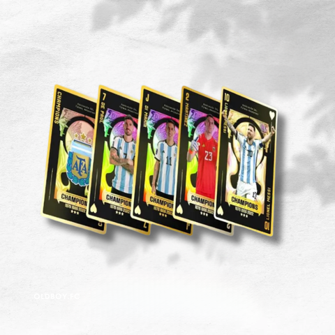 阿根廷撲克牌 雷射材質與梅西圖樣細節