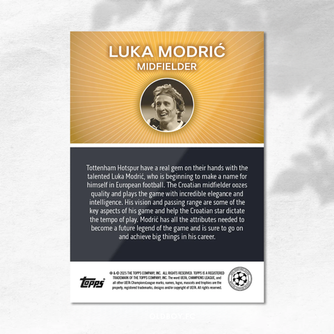 Topps Lost Rookies Luka Modrić 球星卡 背面圖