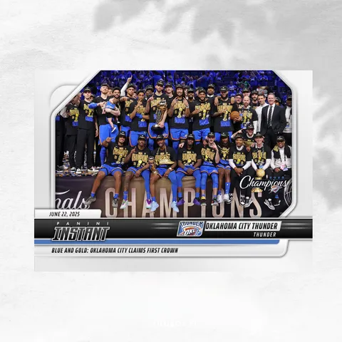 Panini Instant OKC 雷霆 2025 NBA 總冠軍卡 正面圖