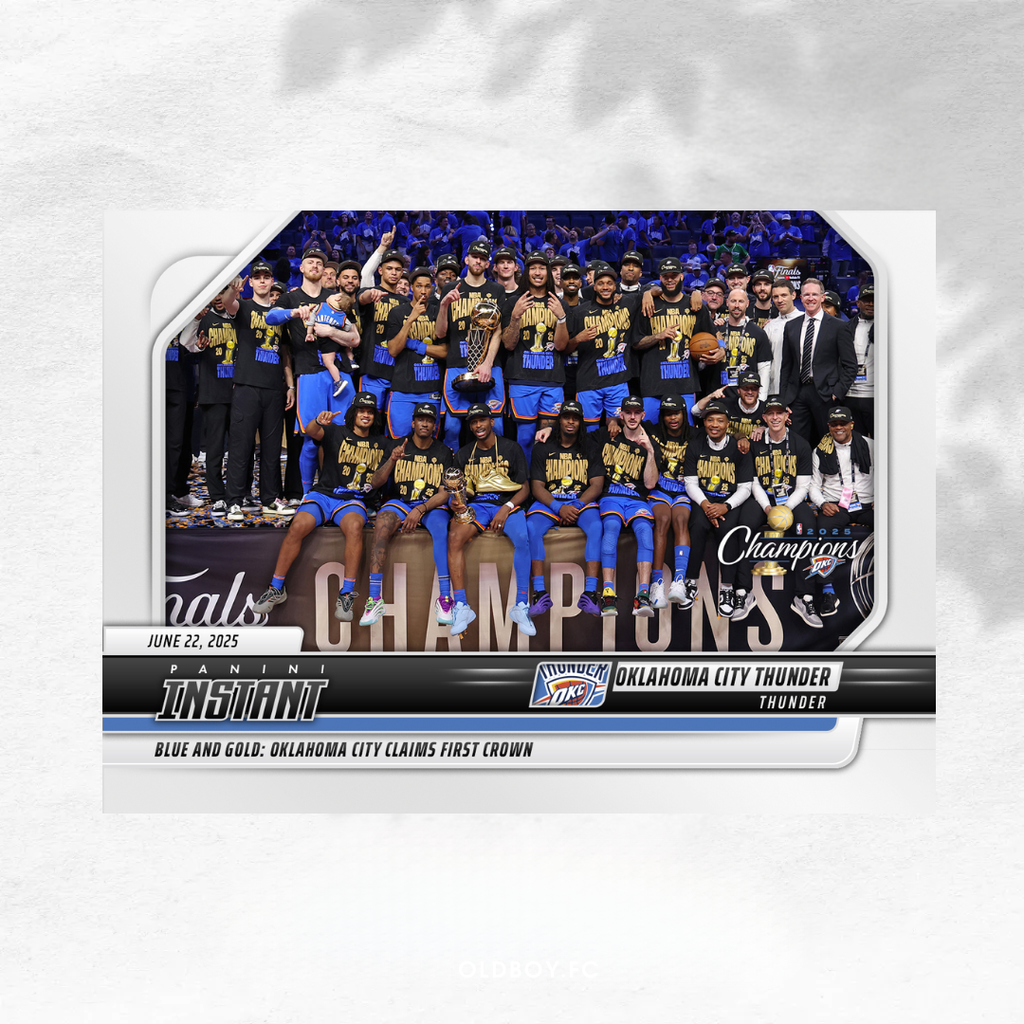 Panini Instant OKC 雷霆 2025 NBA 總冠軍卡 正面圖