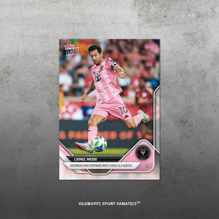 Topps Now Messi 2025 MLS 球星卡 正面圖