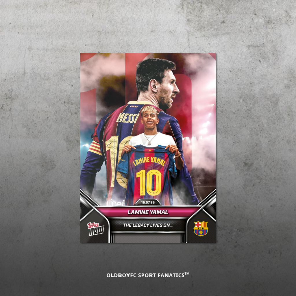 Topps Now Lamine Yamal 2025 巴塞隆納 球星卡 正面圖