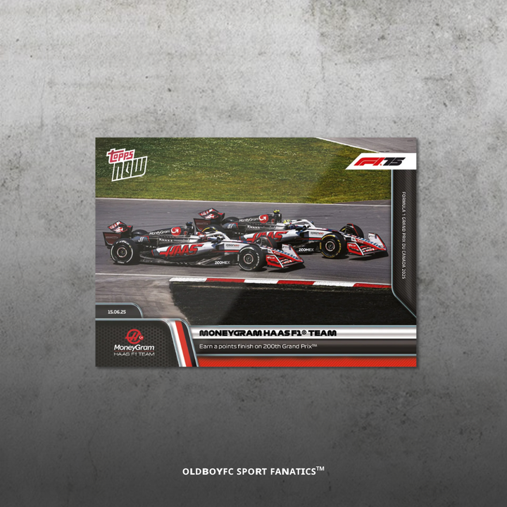 Topps Now Haas F1 車隊 2025 F1 球星卡 正面圖