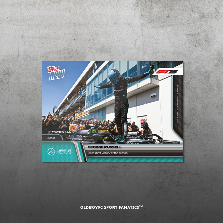 Topps Now George Russell 2025 F1 球星卡 正面圖