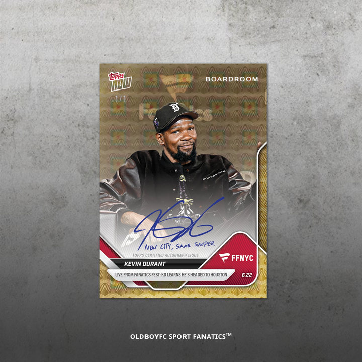 Topps Now Kevin Durant 2025 火箭加盟 球星卡 簽名圖