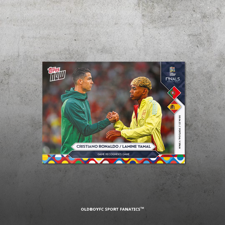 Topps Now C羅 / Yamal 2025 歐國聯 球星卡 正面圖