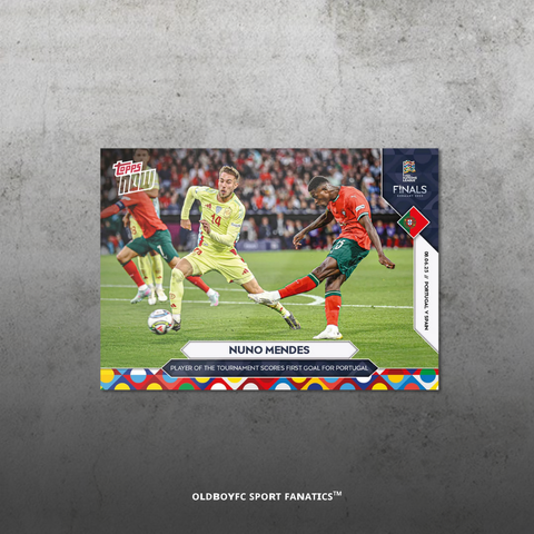 Topps Now Nuno Mendes 2025 歐國聯 球星卡 正面圖