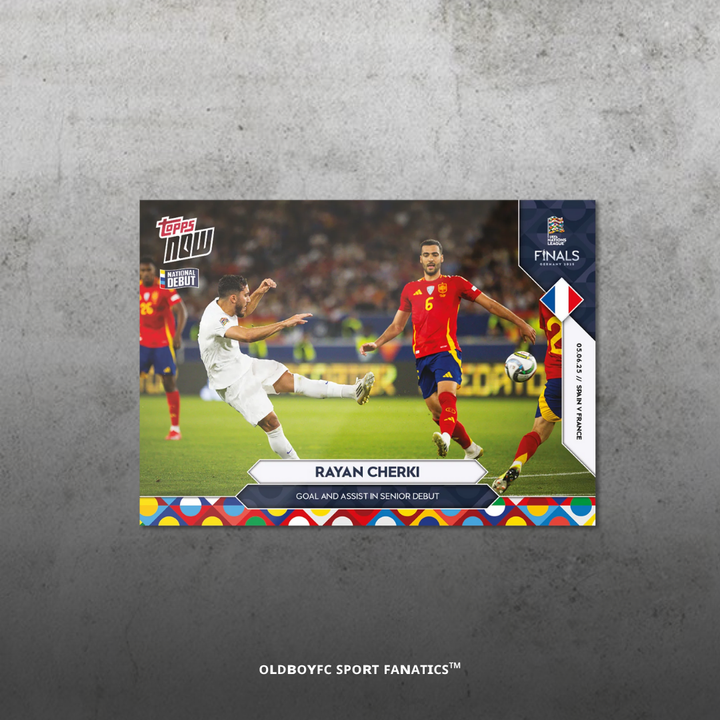 Topps Now Rayan Cherki 2025 歐國聯 球星卡 正面圖