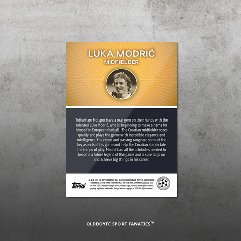 Topps Lost Rookies Luka Modrić 球星卡 背面圖