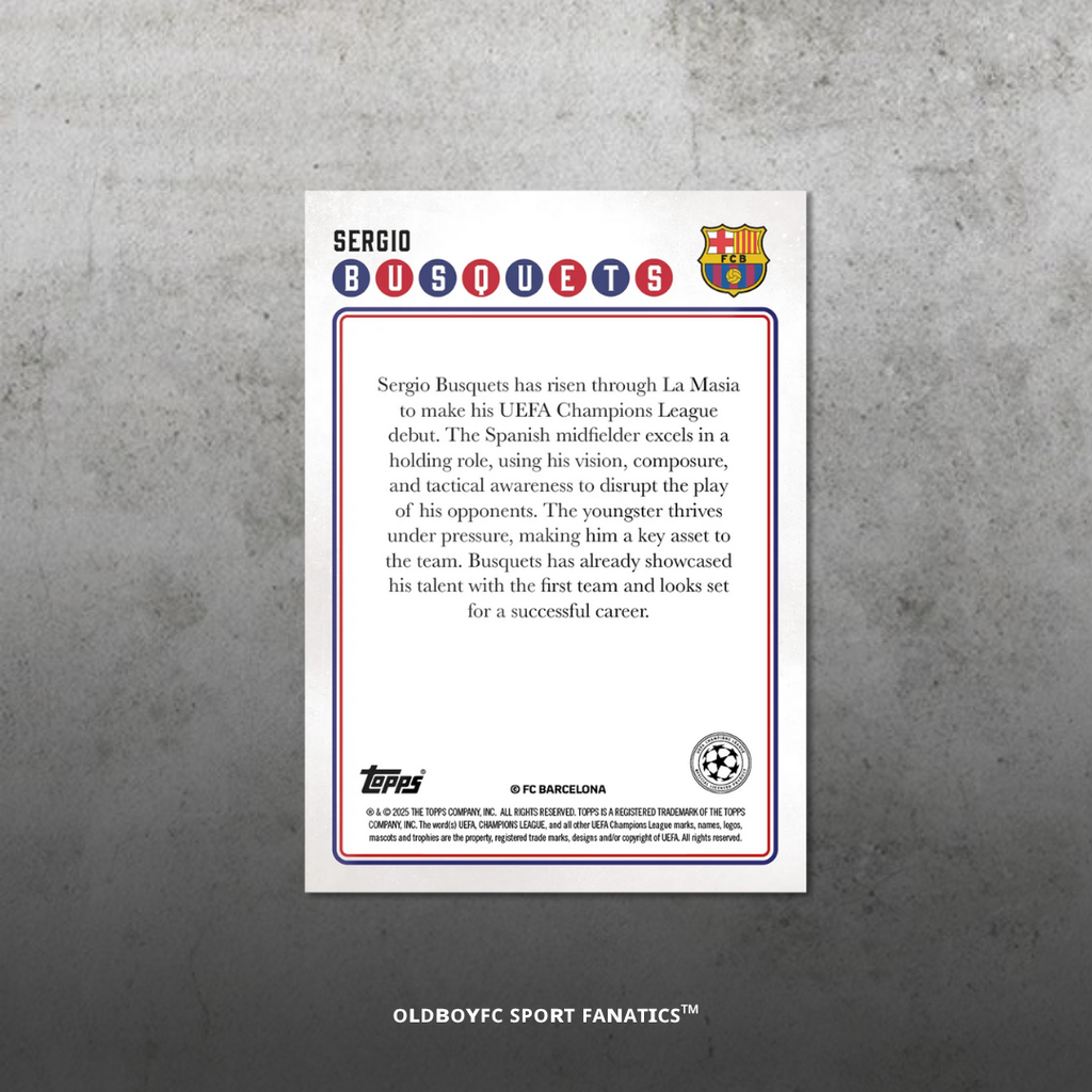 Topps Lost Rookies Sergio Busquets 巴塞隆納 球星卡 背面圖