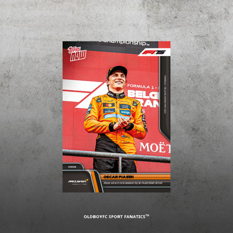 Topps Now Oscar Piastri 2025 比利時大獎賽 球星卡 正面圖