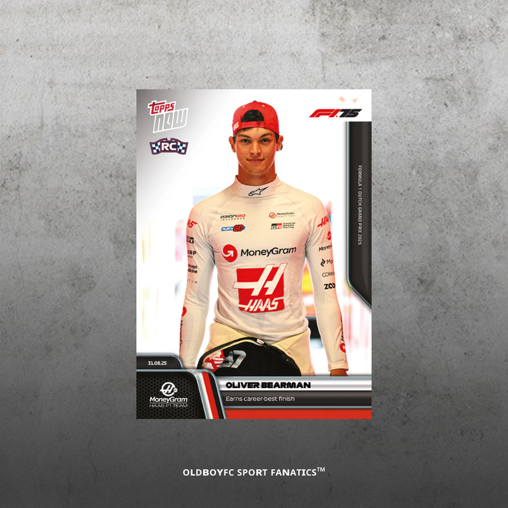 Topps Now Oliver Bearman 2025 荷蘭大獎賽 F1 球星卡 正面圖
